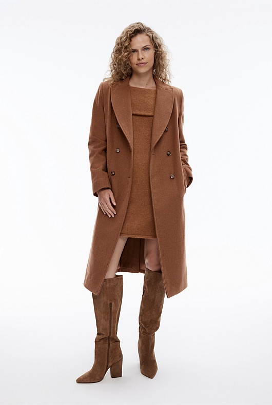 Alpaca Blend Knit Dress - Camel