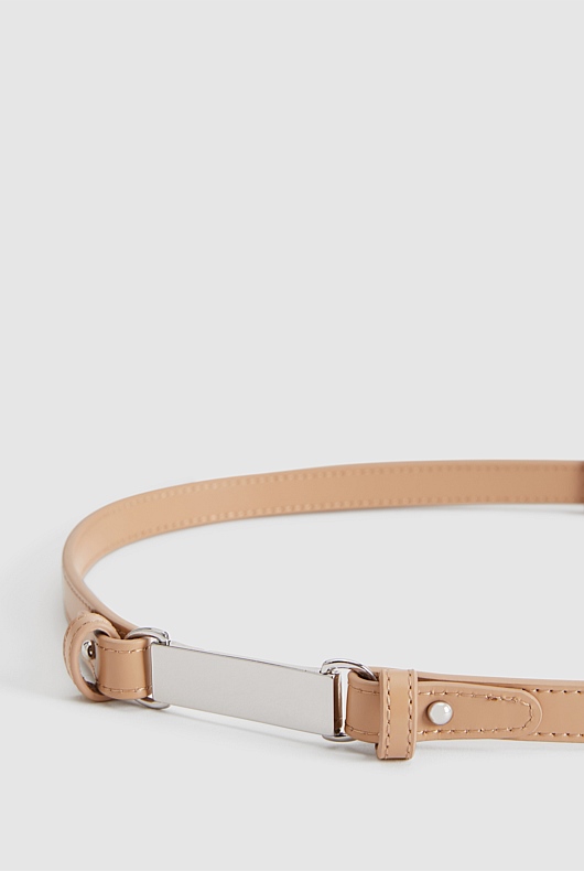 Skinny Leather Belt - Acorn