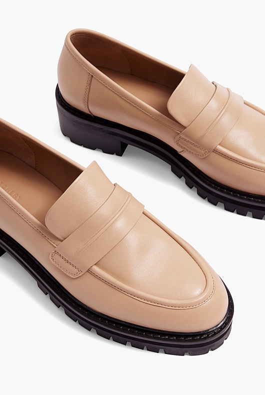Leather Penny Loafer - Sand
