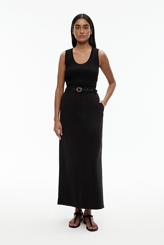 Tailored Maxi Skirt - Black