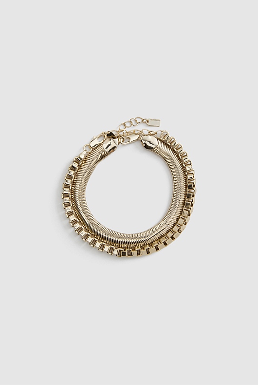 Snake Chain Bracelet Pack - Soft Gold