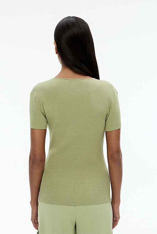 Sweetheart Neck Knit - Pistachio
