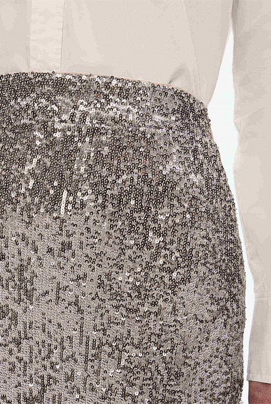 Sequin Mini Skirt - Gunmetal