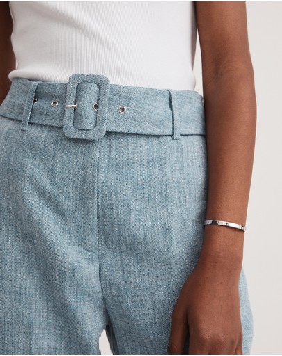 Witchery Yarn Dye Linen Belted Trouser