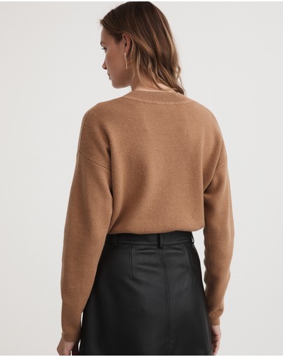 Witchery V Neck Double Faced Knit