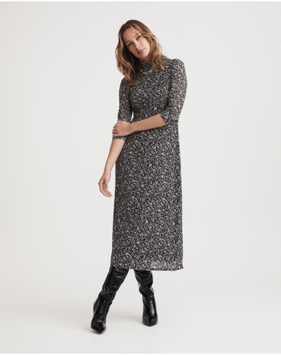 Witchery Foulard Print Mesh Dress