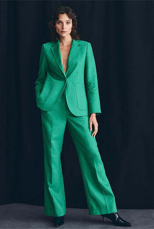 Linen Trouser - Viridian Green