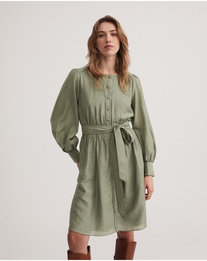 Witchery Texture Oak Leaf Yoke Dress