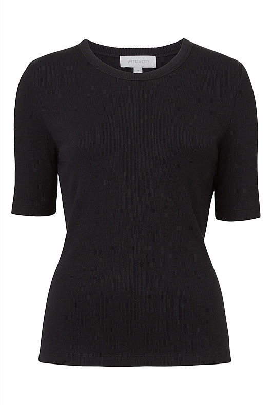 Crew Rib Tee - Black