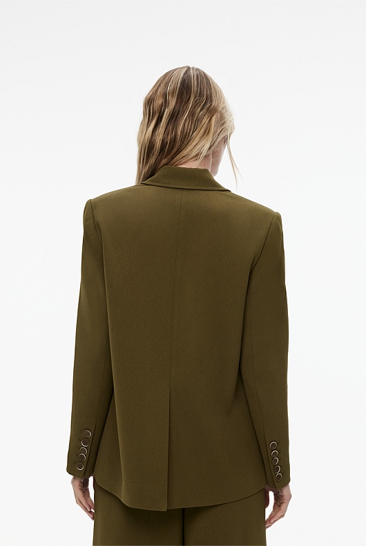Boxy Single-Breasted Blazer - Jungle