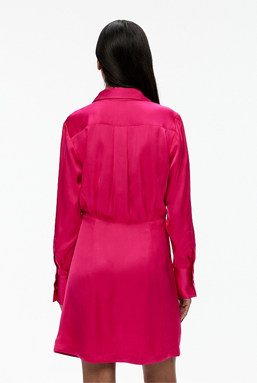 Wrap Mini Dress - Dahlia Pink