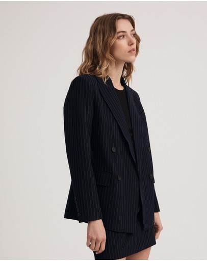 Witchery Drape Pinstripe Blazer