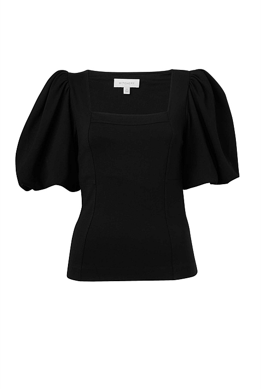 Ponte Seam Detail Top - Black