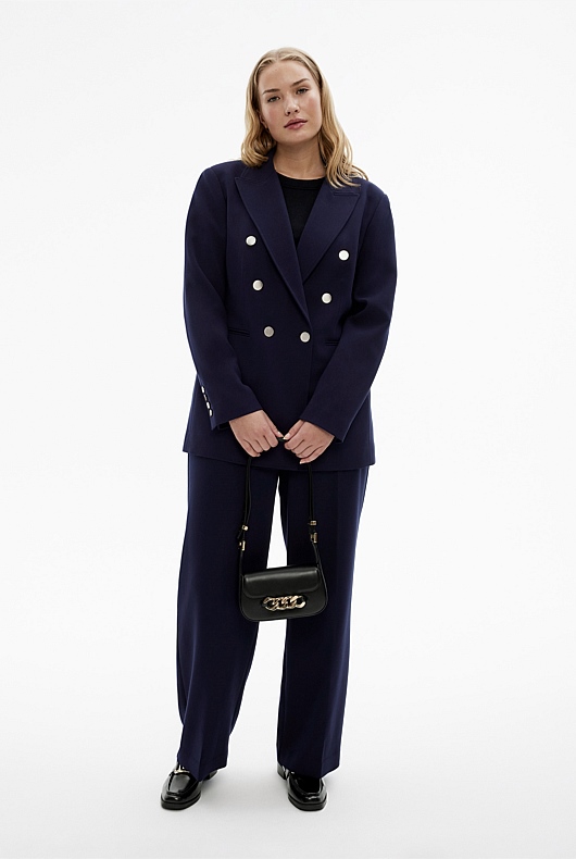 Classic Double Breasted Blazer - Blue Night