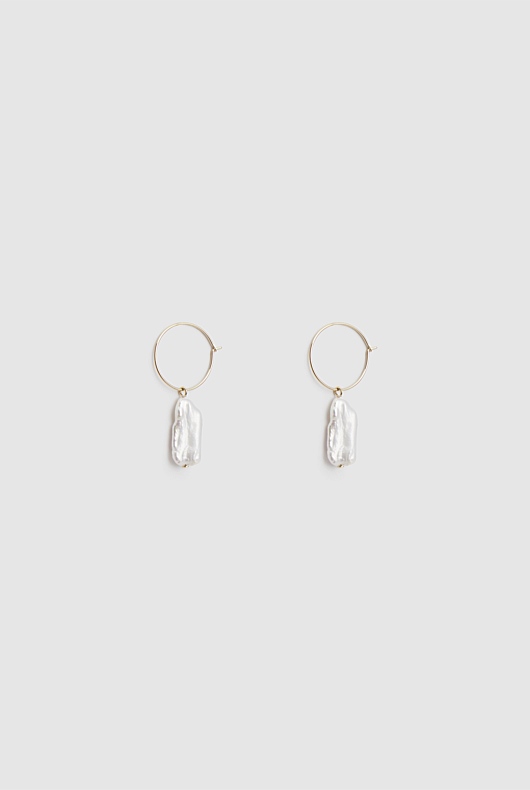 Freshwater Pearl Mini Hoops - Soft Gold