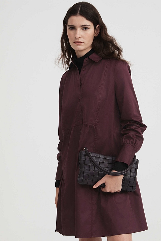 Woven Leather Sling - Plum