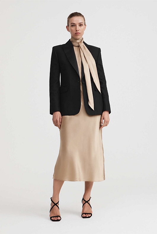 Silk Slip Skirt - Pebble