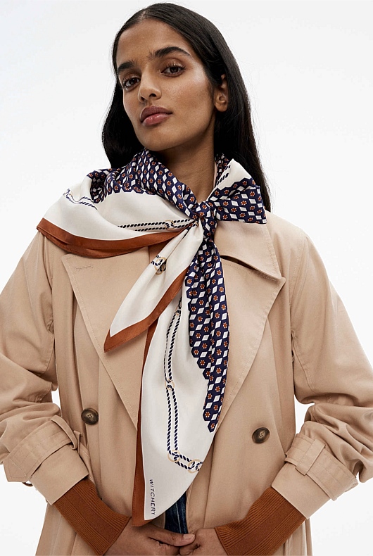 Mosaic Print Scarf - Chalk