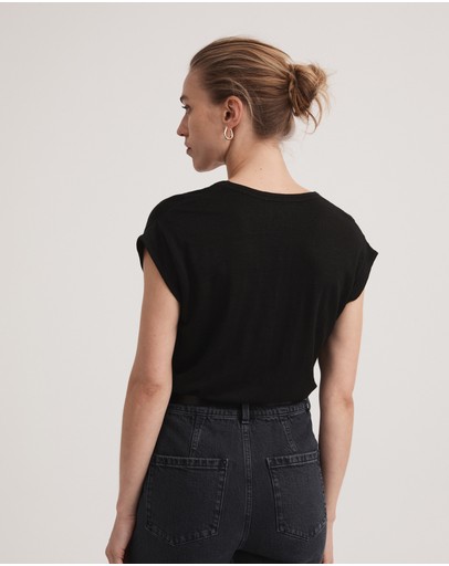 Witchery Linen V Neck Tee