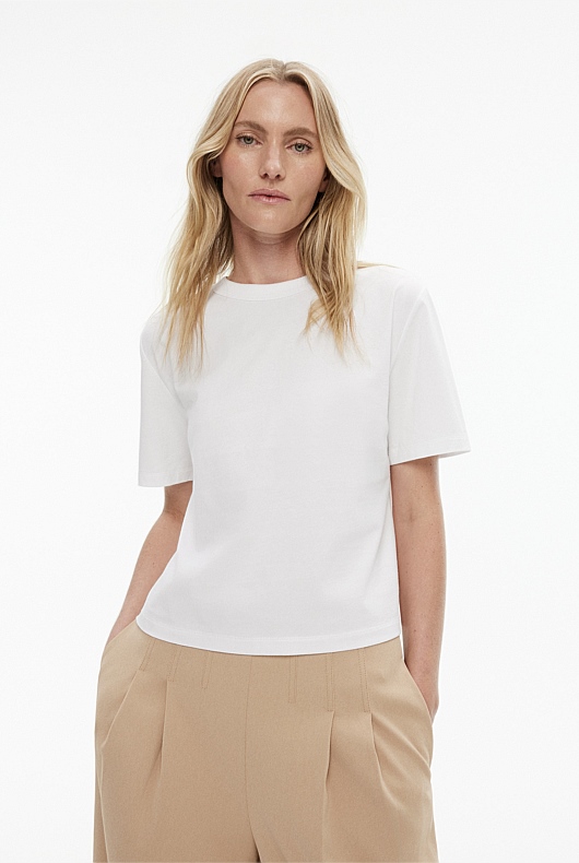 Cotton Crop Short Sleeve Tee - Pure White