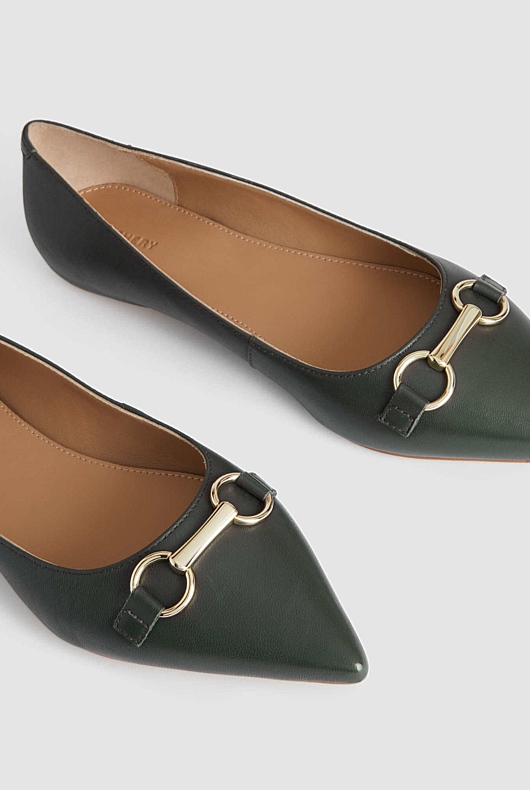 Snaffle Leather Pointed Flat - Teal Green
