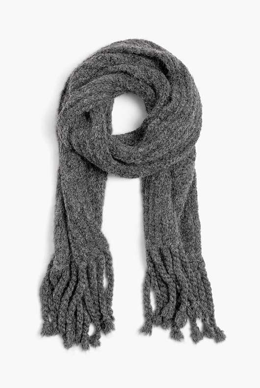 Ladder Knit Scarf - Grey
