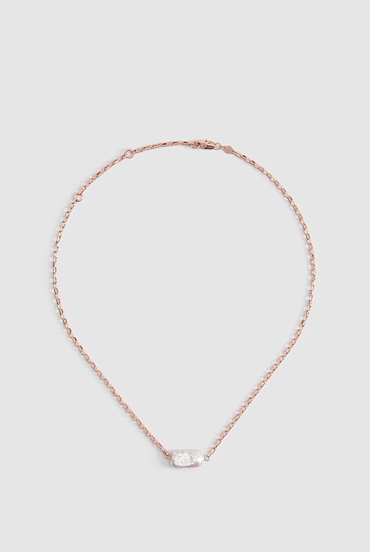 Freshwater Pearl Necklace - Rose Gold
