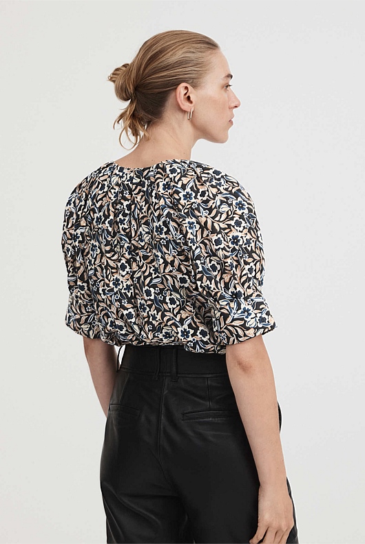 Midnight Floral Blouse - Black Floral
