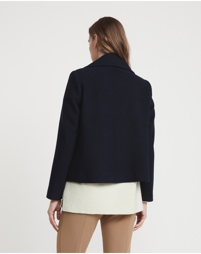 Witchery Wool Blend Cropped Peacoat