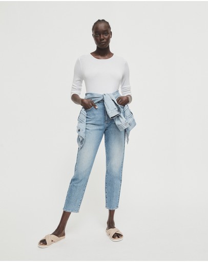 Witchery Rib Long Sleeve Crew Neck