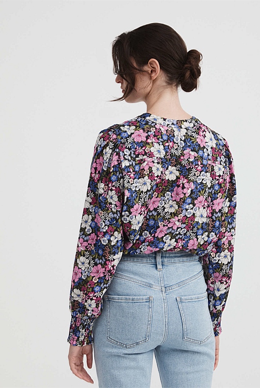 French Linen Primrose Print Blouse - Primrose