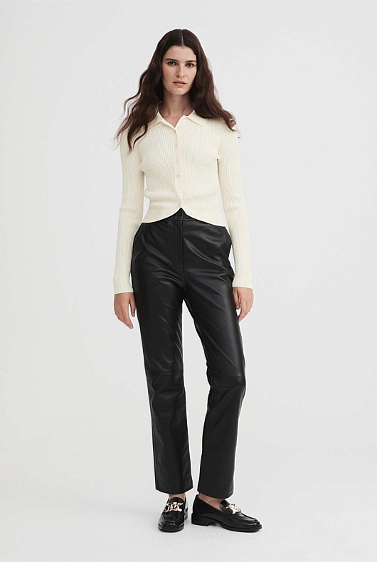 Crepe Button Through Crop - Cream