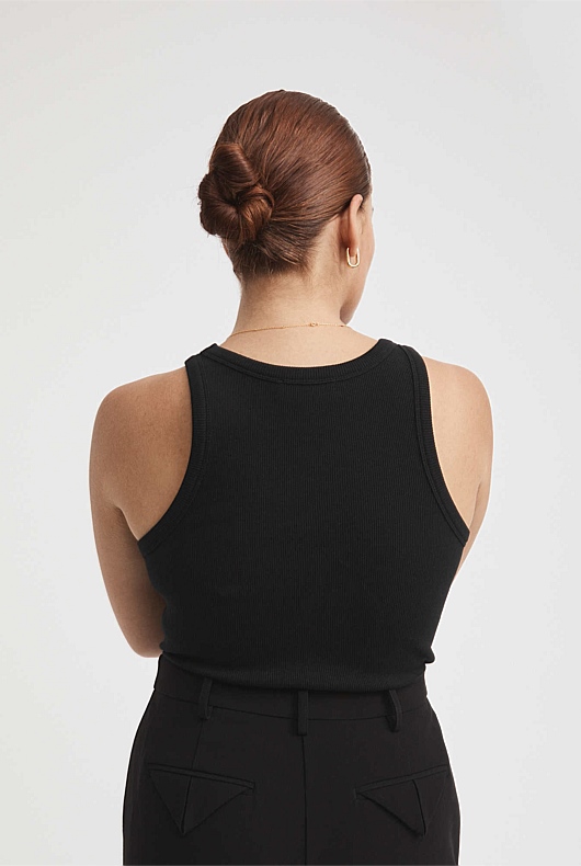 Racer Rib Tank - Black