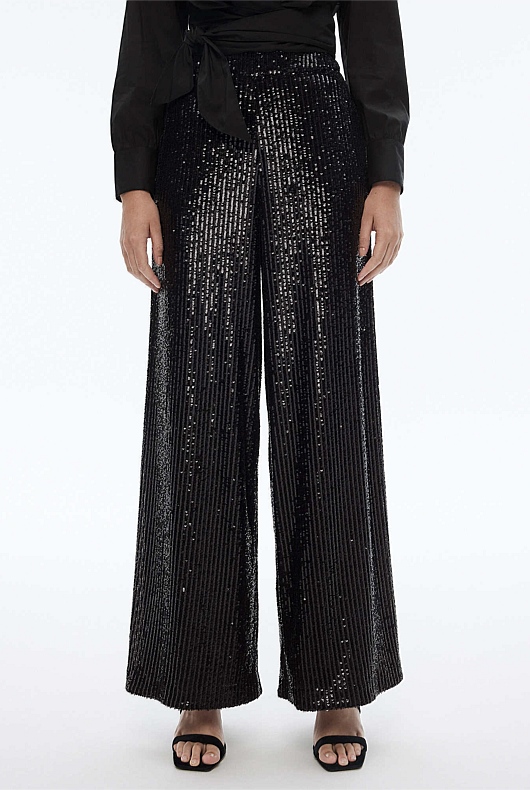 Sequin Trouser - Black