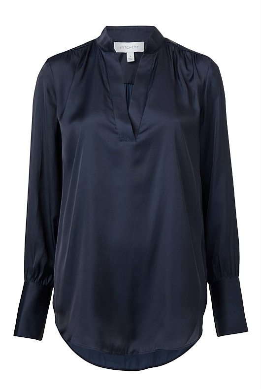 Modern Cuff Blouse - Blue Night