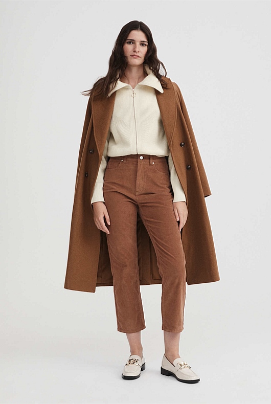 7/8 Cord Straight Jean - Camel