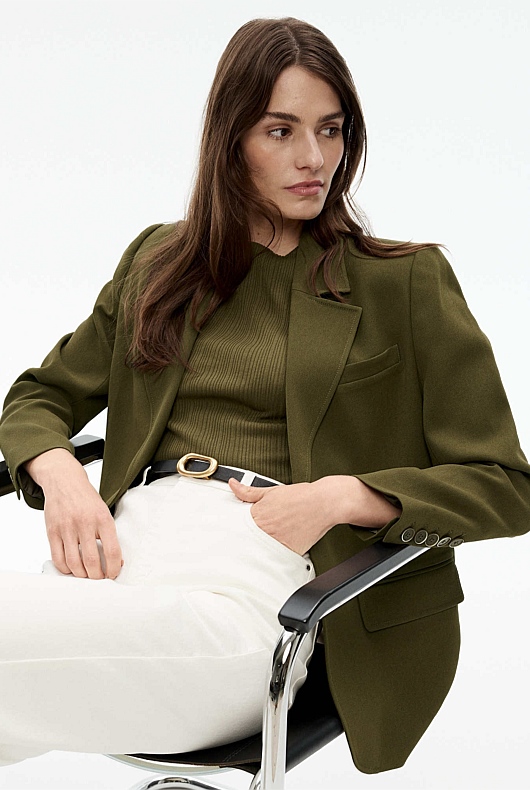 Rib Mock Neck Tank - Jungle