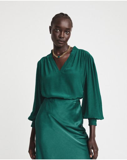 Witchery Viscose Dobby Pin Tuck Blouse