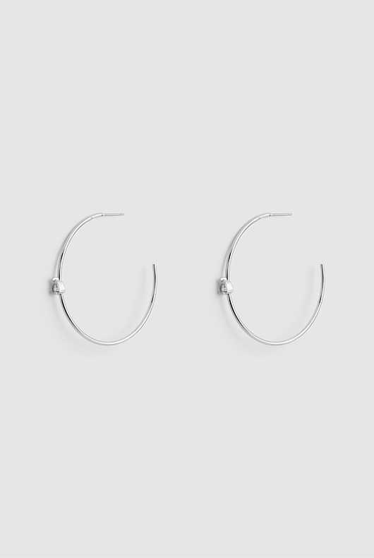 Oversized Crystal Hoops - Silver