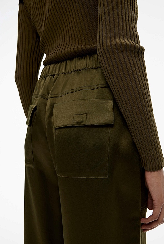 Acetate Blend Pant - Jungle