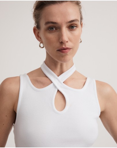 Witchery Cotton Rib Strap Tank