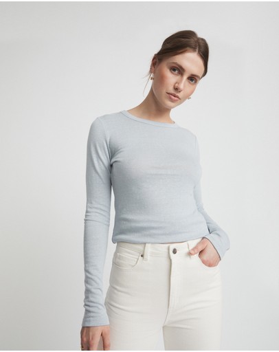Witchery Linen Crew Neck Long Sleeve Top