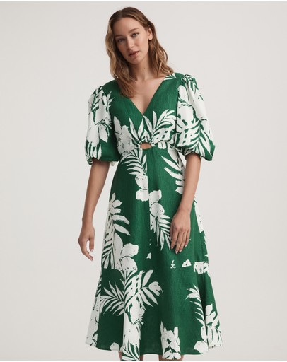 Witchery Green Tropical Ln Dress