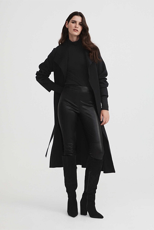 Rib Turtleneck Top - Black