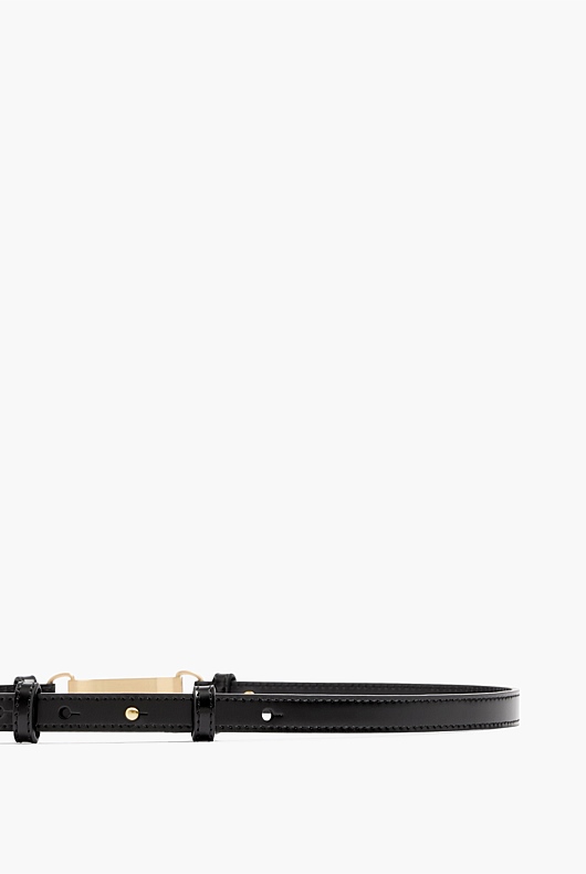 Skinny Leather Belt - Black