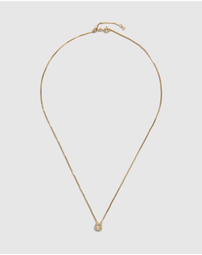 Witchery Sterling Silver Initial Necklace Gold