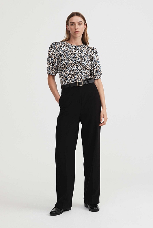 Midnight Floral Shirred - Black Floral