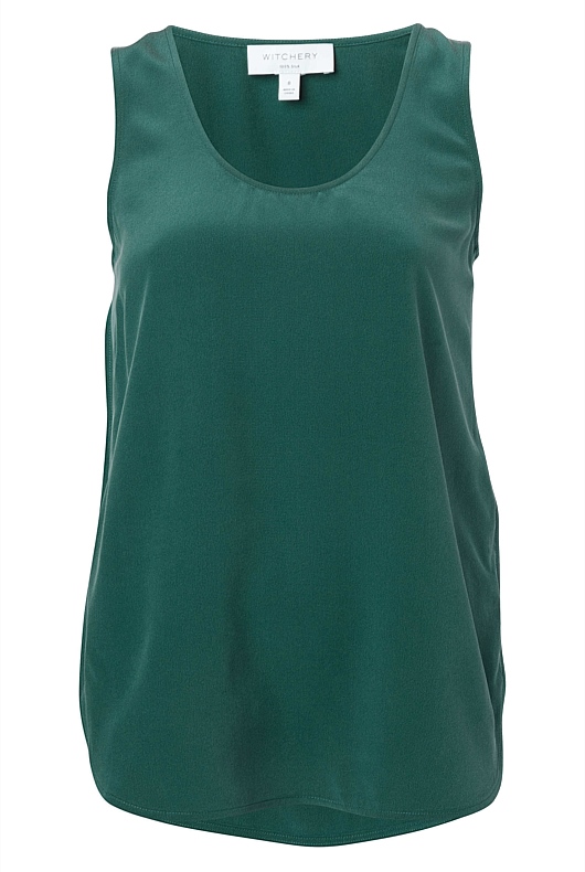 Silk Tank - Petrol Green