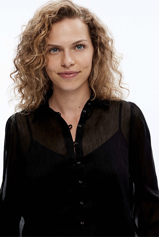 Silk Linen Blouse - Black