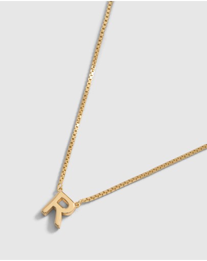 Witchery Sterling Silver Initial Necklace Gold